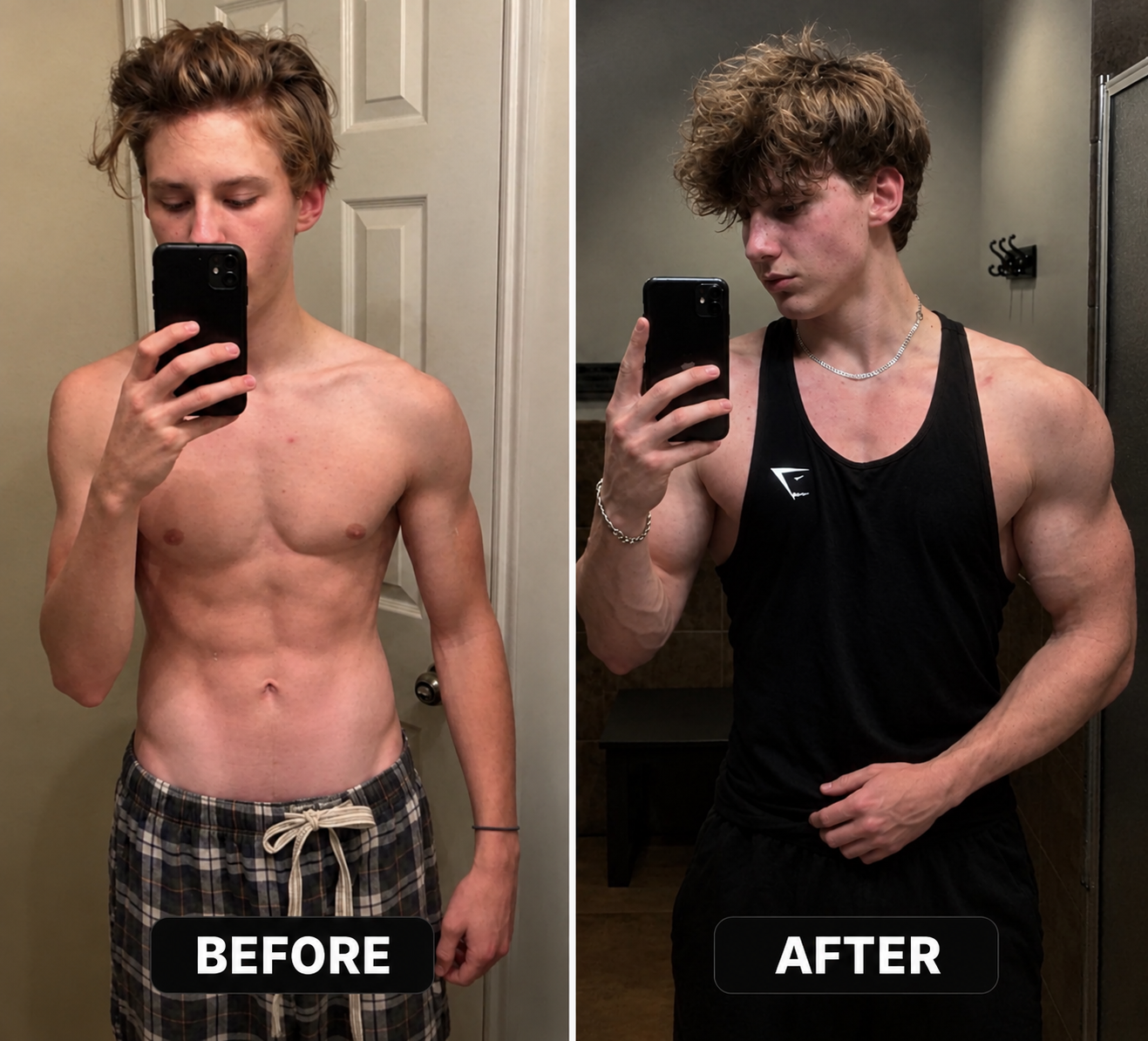 Collin Christiansen's own before and after transformation